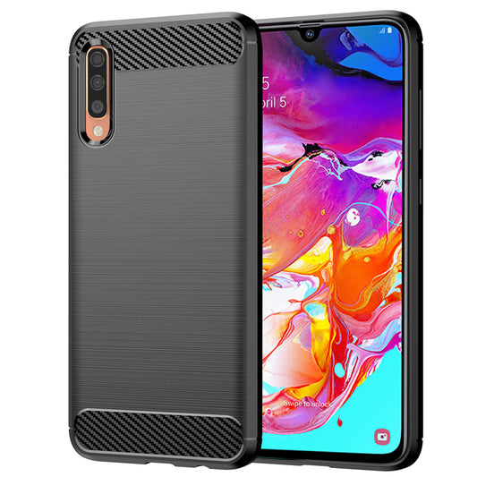 Puzdro pre Samsung Galaxy A70s A707 / A70 A705, Techsuit, Karbón, Čierne