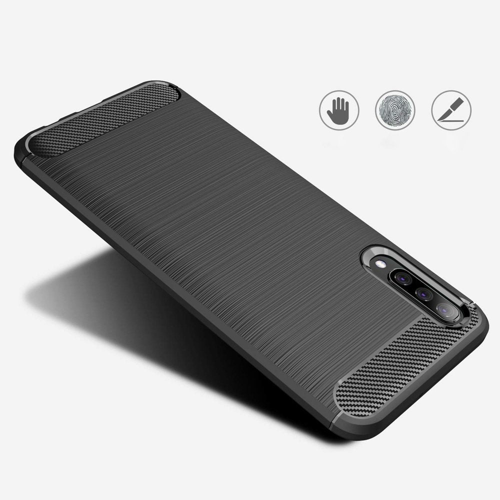 Puzdro pre Samsung Galaxy A70s A707 / A70 A705, Techsuit, Karbón, Čierne