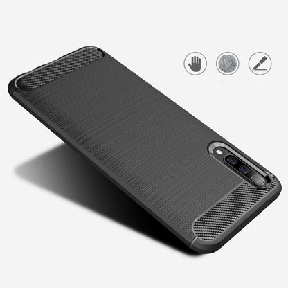 Puzdro pre Samsung Galaxy A70s A707 / A70 A705, Techsuit, Karbón, Čierne