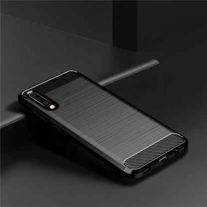 Puzdro pre Samsung Galaxy A70s A707 / A70 A705, Techsuit, Karbón, Čierne