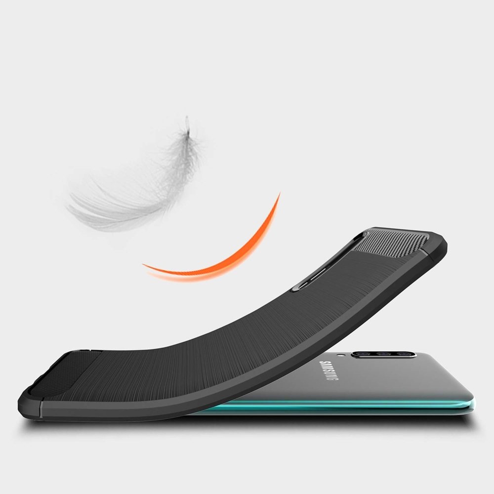 Puzdro pre Samsung Galaxy A70s A707 / A70 A705, Techsuit, Karbón, Čierne