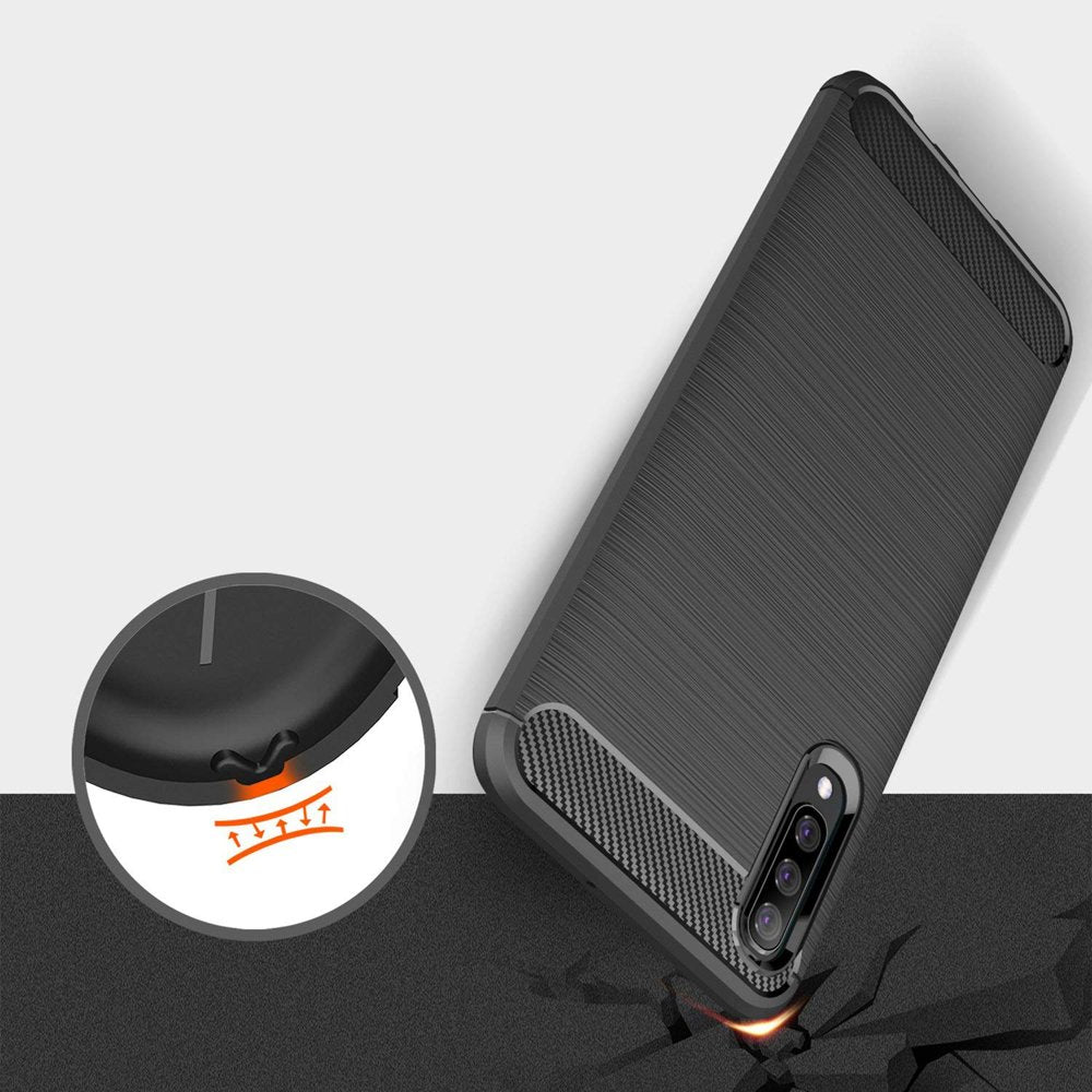 Puzdro pre Samsung Galaxy A70s A707 / A70 A705, Techsuit, Karbón, Čierne