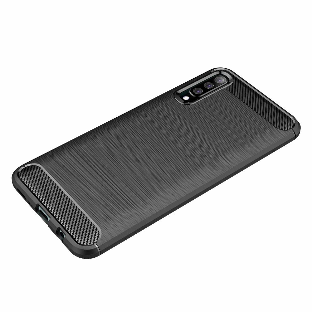 Puzdro pre Samsung Galaxy A70s A707 / A70 A705, Techsuit, Karbón, Čierne
