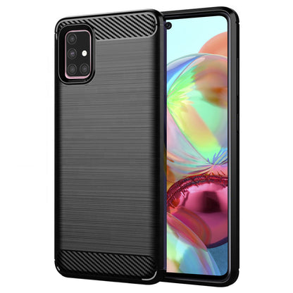 Obal na Samsung Galaxy A71 A715, Techsuit, Karbón, Čierny