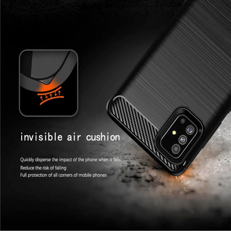 Obal na Samsung Galaxy A71 A715, Techsuit, Karbón, Čierny