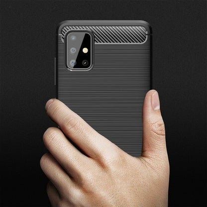 Obal na Samsung Galaxy A71 A715, Techsuit, Karbón, Čierny
