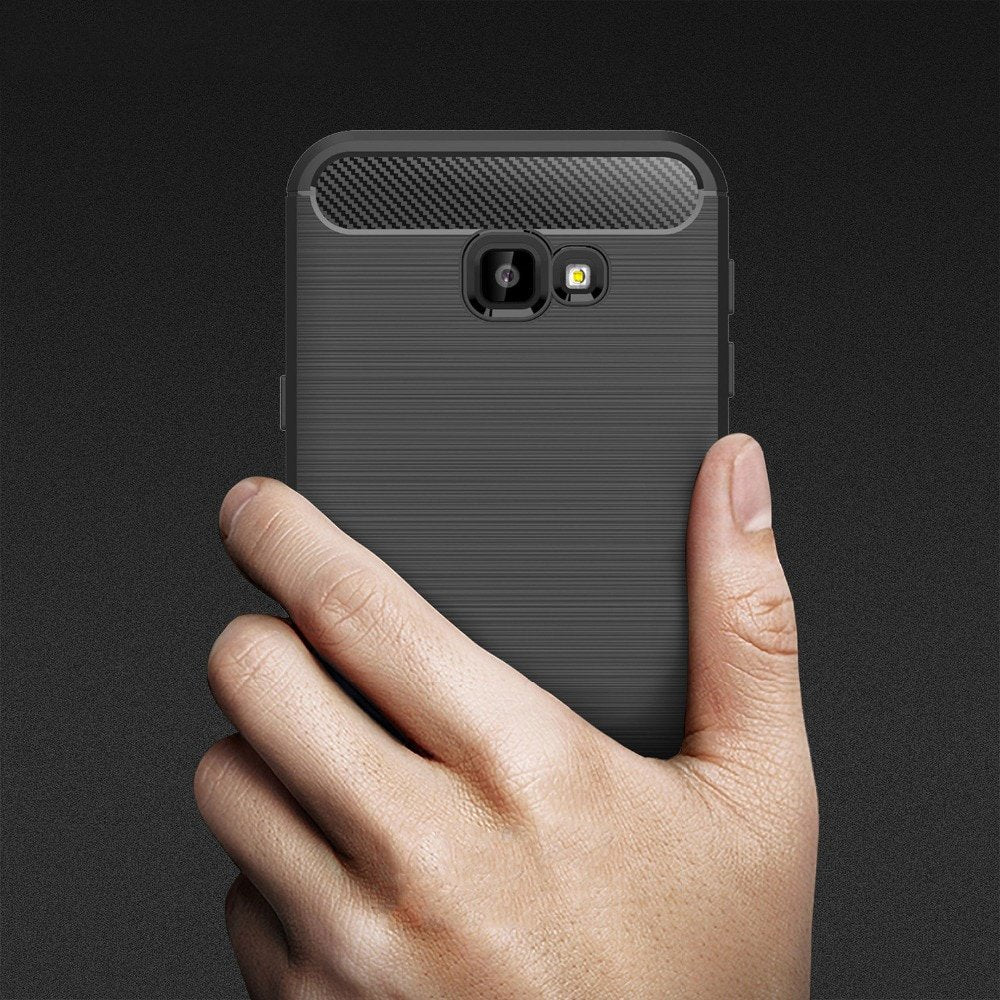 Puzdro pre Samsung Galaxy J4 Plus (2018) J415, Techsuit, Karbón, Čierne