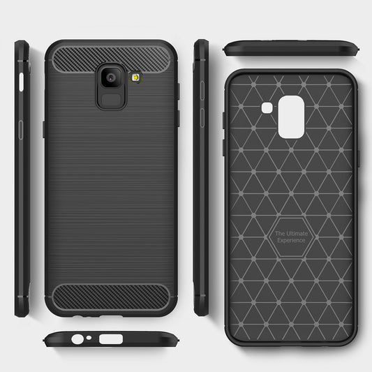 Obal na Samsung Galaxy J6 J600, Techsuit, Karbón, Čierny