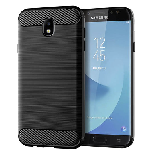 Puzdro pre Samsung Galaxy J7 (2017) J730, Techsuit, Karbón, Čierne