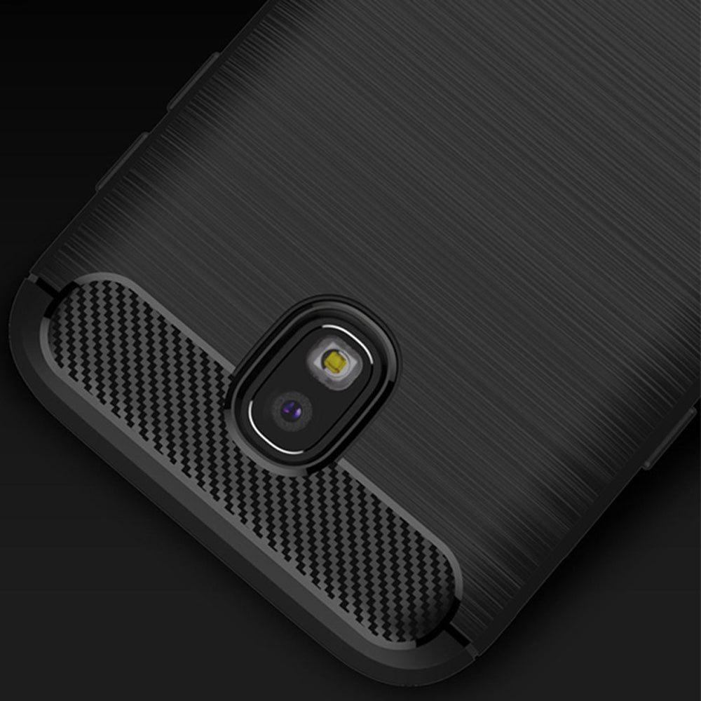 Puzdro pre Samsung Galaxy J7 (2017) J730, Techsuit, Karbón, Čierne