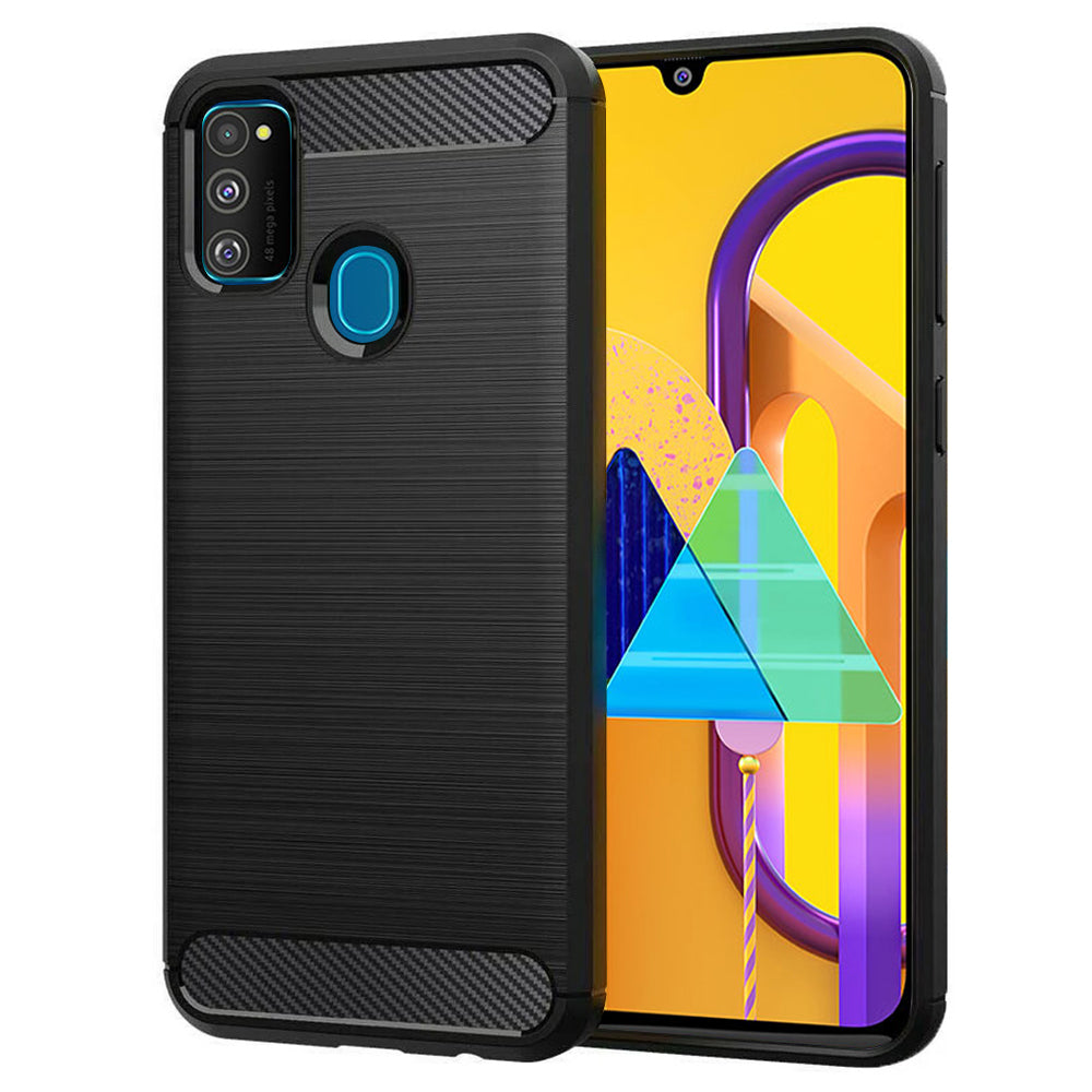 Obal na Samsung Galaxy M21 M215 / M30s M307, Techsuit, Karbón, Čierny