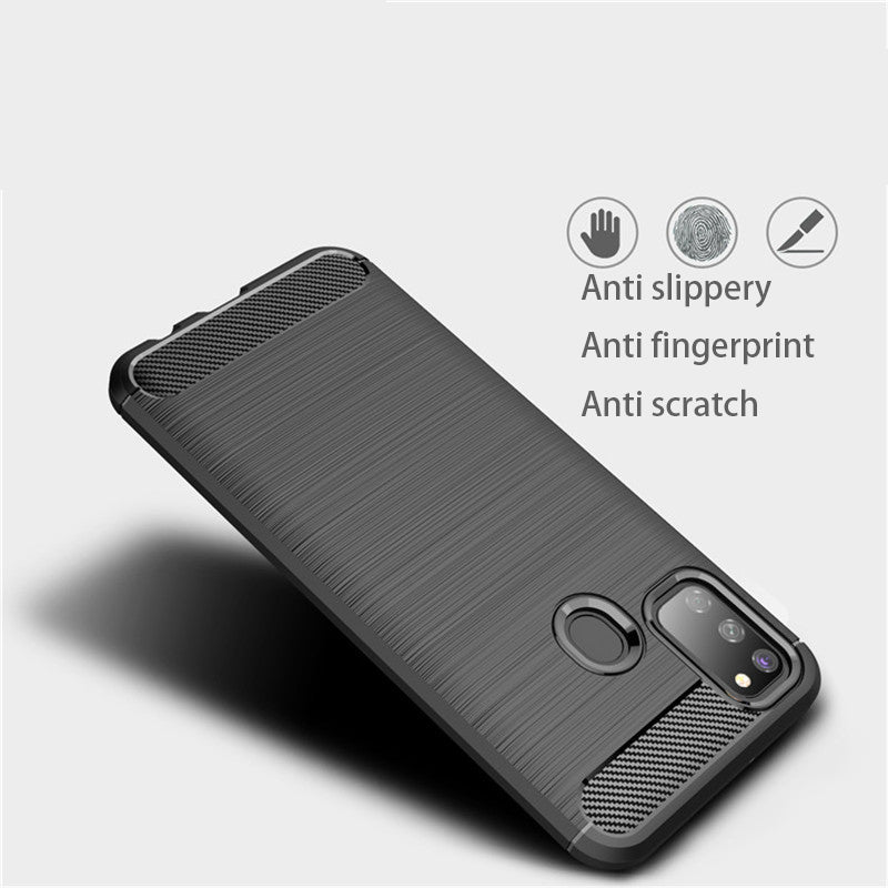 Obal na Samsung Galaxy M21 M215 / M30s M307, Techsuit, Karbón, Čierny