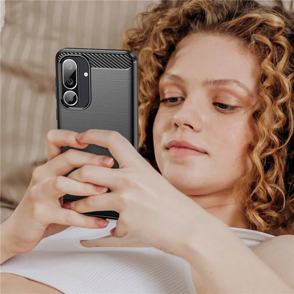 Obal na Samsung Galaxy M56 M566, Techsuit, Karbón, Čierny