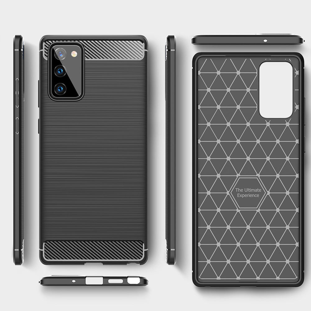 Puzdro pre Samsung Galaxy Note 20 5G N981 / Note 20 N980, Techsuit, Karbón, Čierne