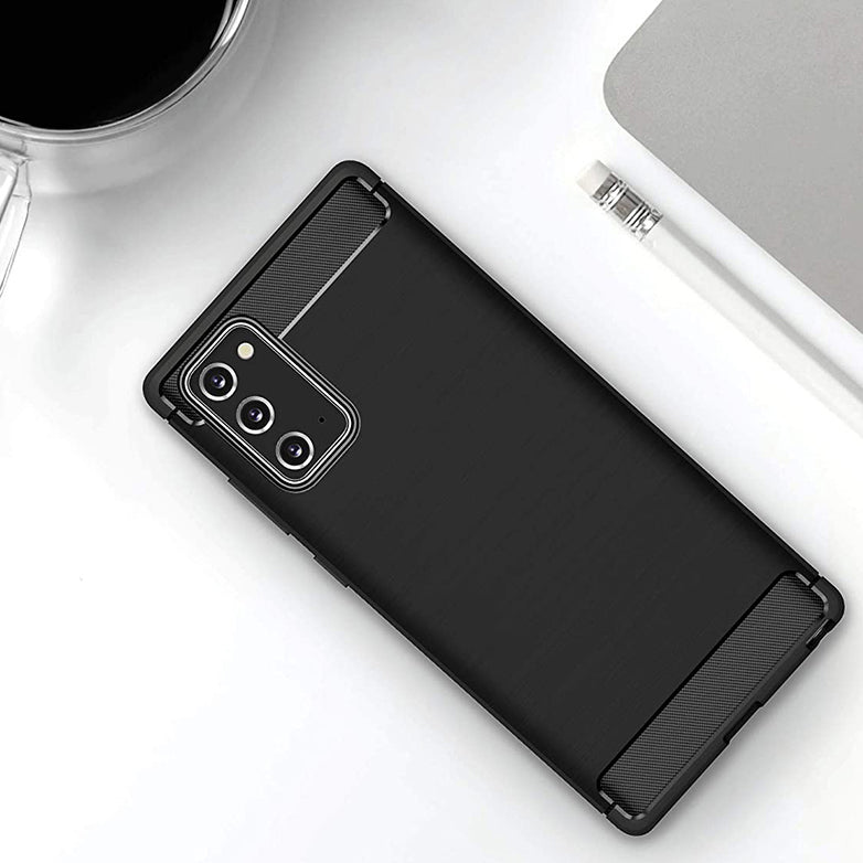Puzdro pre Samsung Galaxy Note 20 5G N981 / Note 20 N980, Techsuit, Karbón, Čierne