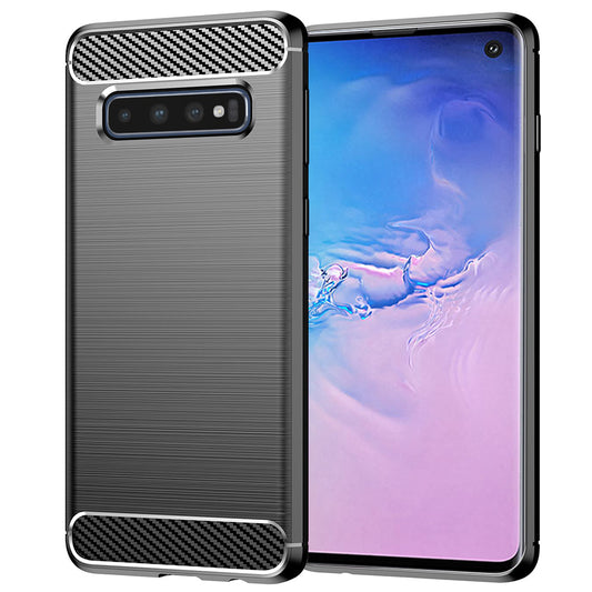 Puzdro pre Samsung Galaxy S10 G973, Techsuit, Karbón, Čierne