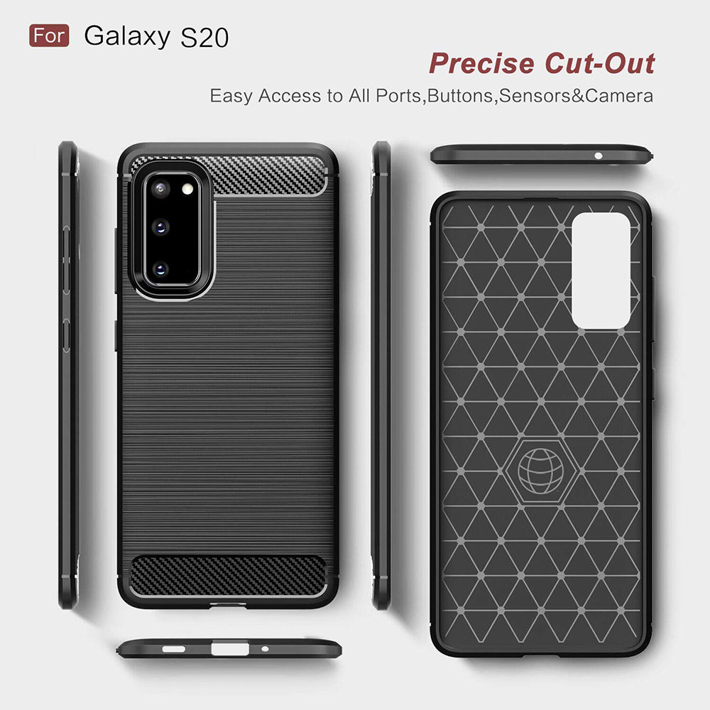 Case for Samsung Galaxy S20 5G G981 / S20 G980, Techsuit, Carbon, Black