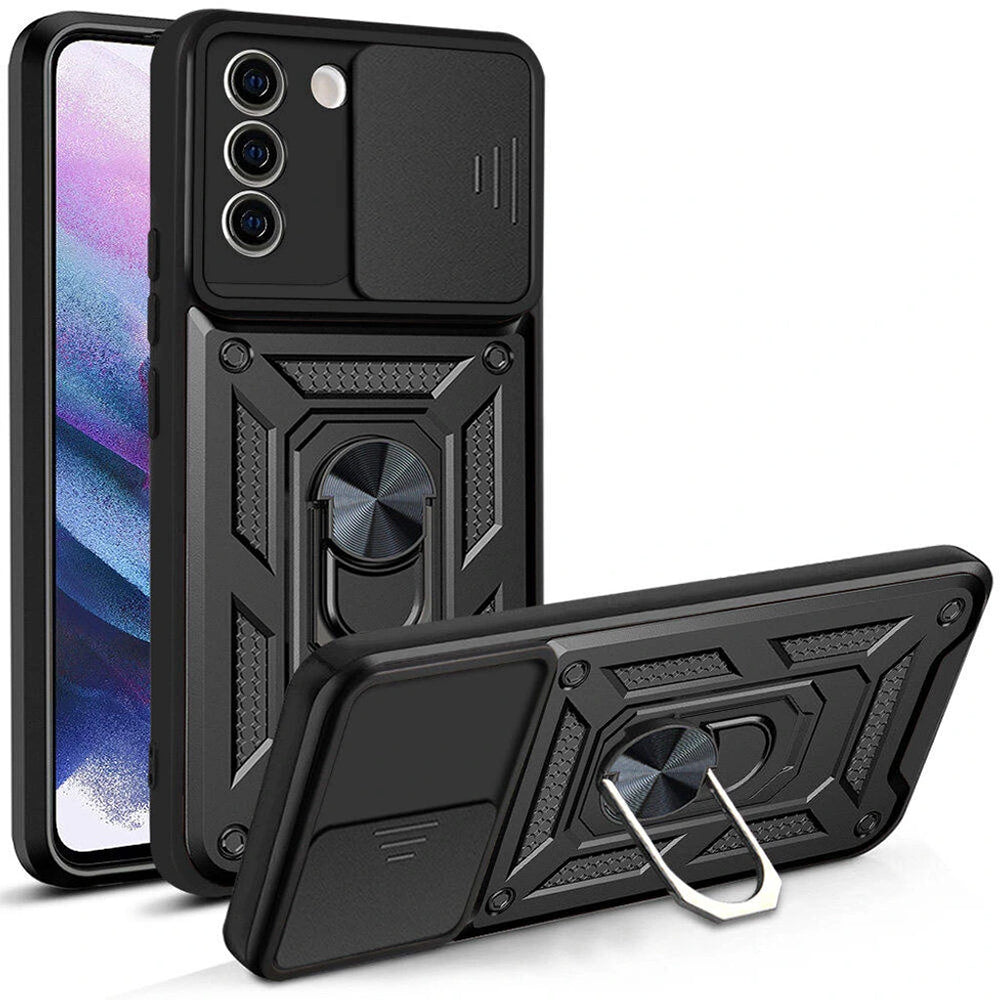 Puzdro pre Samsung Galaxy S21 FE 5G G990, Techsuit, CamShield, Čierne