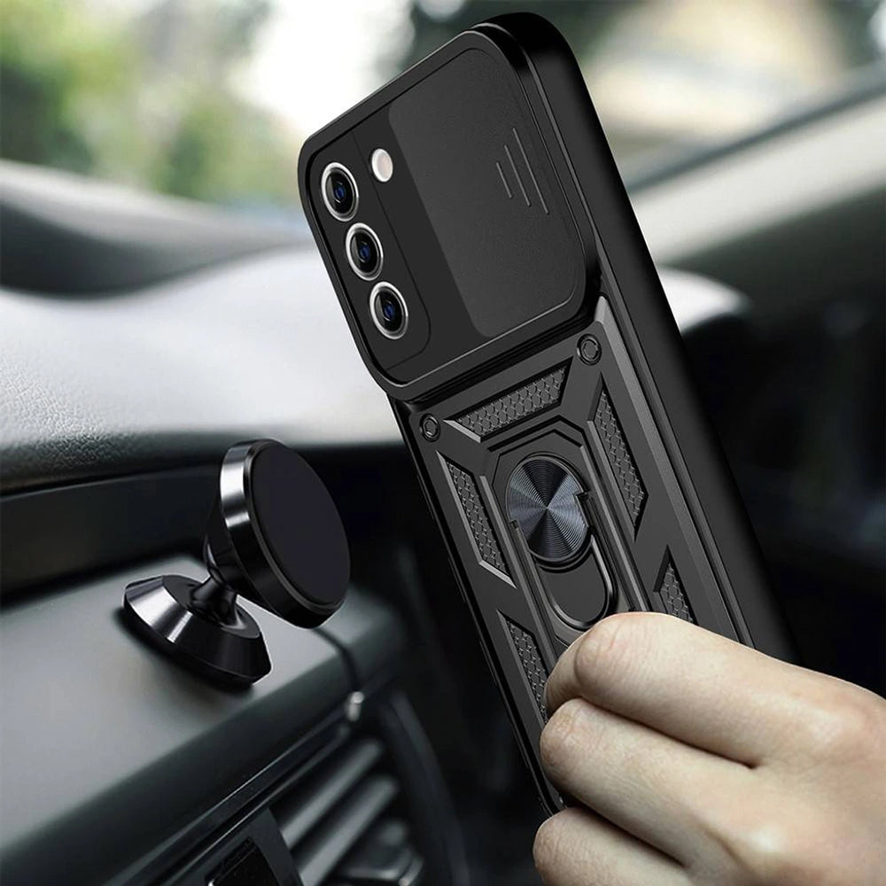 Puzdro pre Samsung Galaxy S21 FE 5G G990, Techsuit, CamShield, Čierne