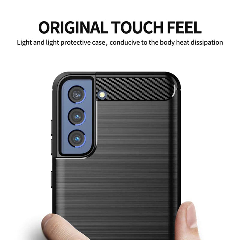 Puzdro pre Samsung Galaxy S21 FE 5G G990, Techsuit, Karbón, Čierne