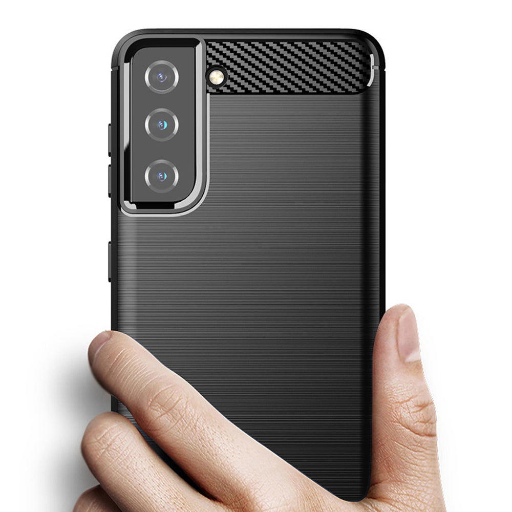 Puzdro pre Samsung Galaxy S21+ 5G G996, Techsuit, Karbón, Čierne