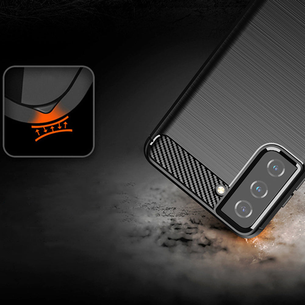 Puzdro pre Samsung Galaxy S21+ 5G G996, Techsuit, Karbón, Čierne