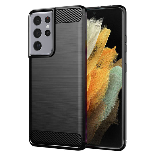 Puzdro pre Samsung Galaxy S21 Ultra 5G G998, Techsuit, Karbón, Čierne