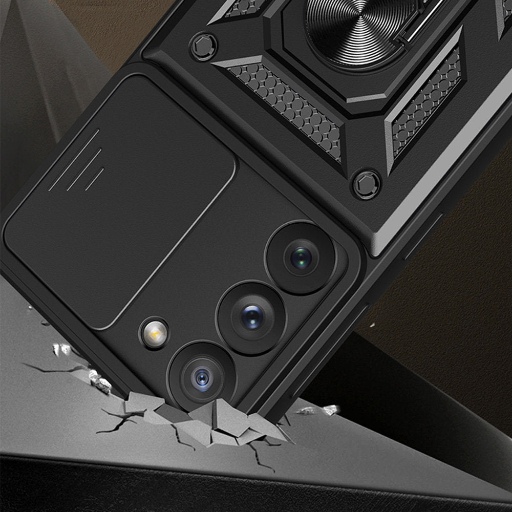 Puzdro pre Samsung Galaxy S22 5G S901, Techsuit, CamShield, Čierne