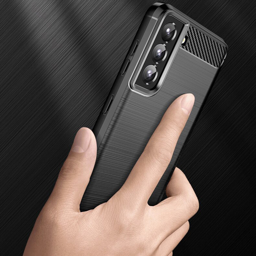 Puzdro pre Samsung Galaxy S22 5G S901, Techsuit, Karbón, Čierne