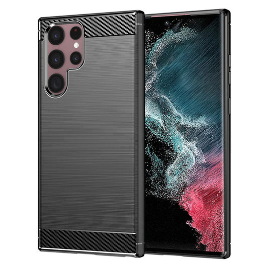 Puzdro pre Samsung Galaxy S22 Ultra 5G S908, Techsuit, Karbón, Čierne
