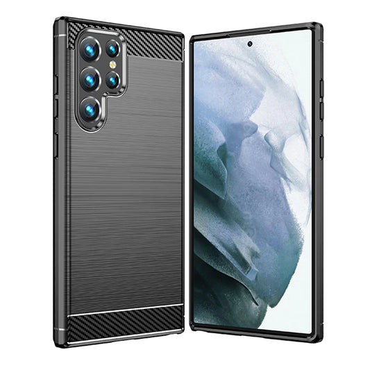 Puzdro pre Samsung Galaxy S22 Ultra 5G S908, Techsuit, Karbón, Čierne