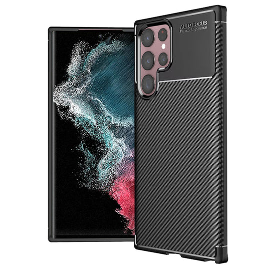 Puzdro pre Samsung Galaxy S22 Ultra 5G S908, Techsuit, CarbonFiber, Čierne