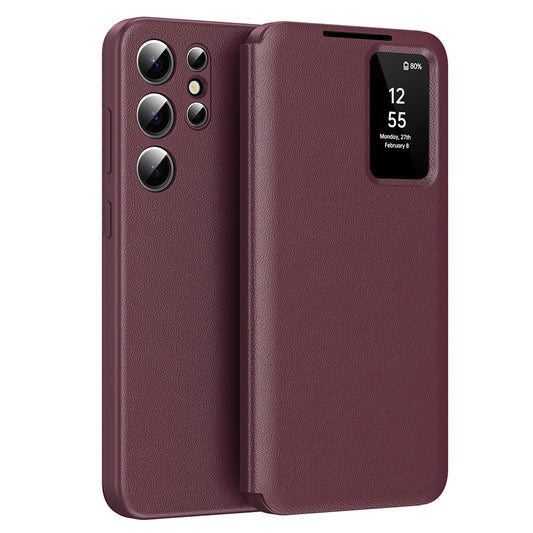 Puzdro pre Samsung Galaxy S22 Ultra 5G S908, Techsuit, SmartView, Červené