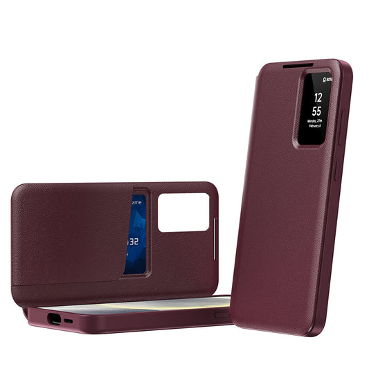 Puzdro pre Samsung Galaxy S22 Ultra 5G S908, Techsuit, SmartView, Červené