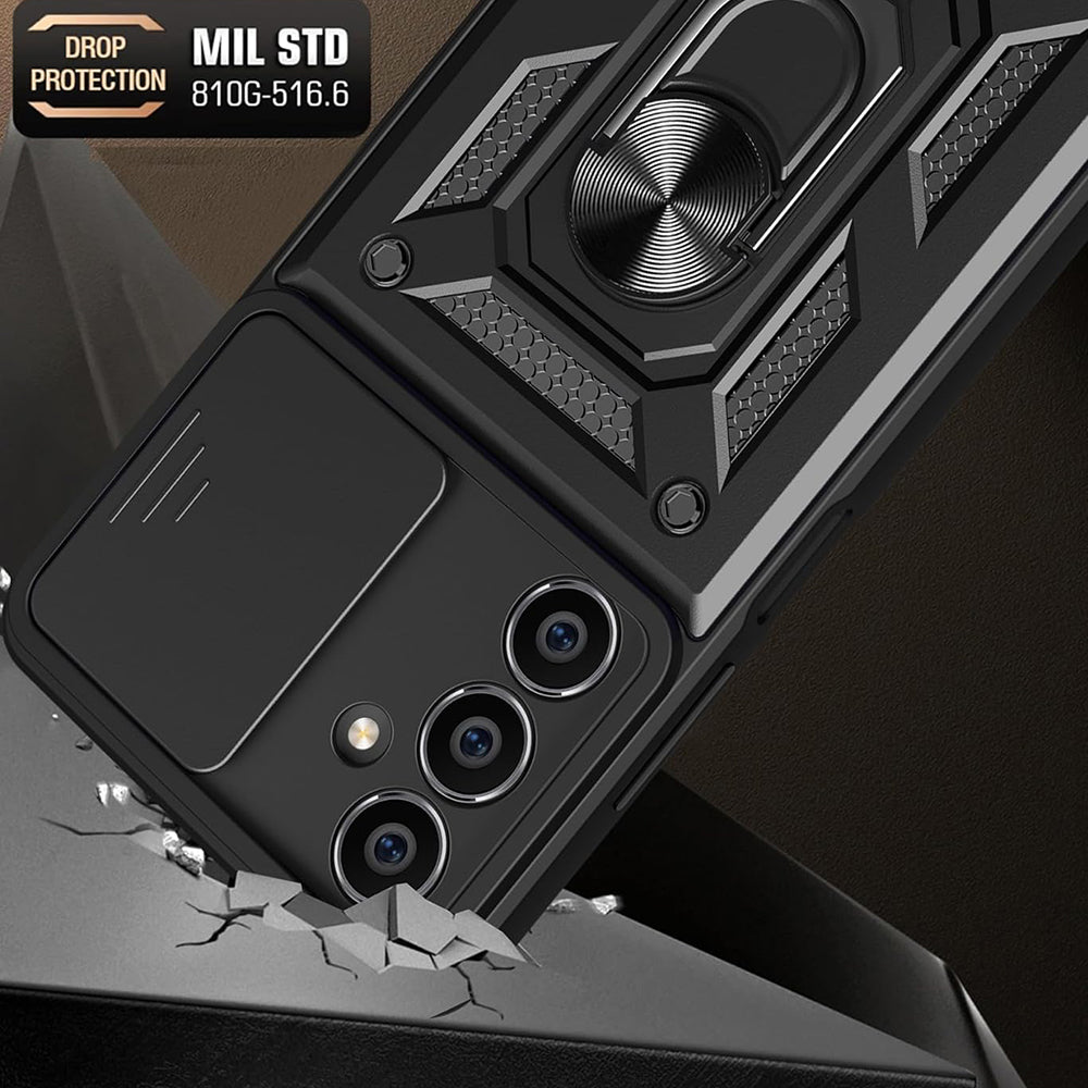 Puzdro pre Samsung Galaxy S23 FE S711, Techsuit, CamShield, Čierna