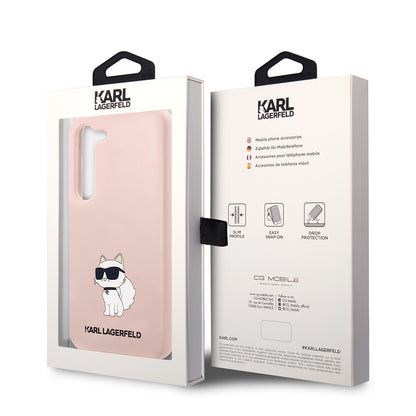 Case for Samsung Galaxy S23+ S916, Karl Lagerfeld, Silicone Choupette, Pink