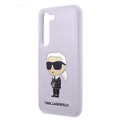 Puzdro pre Samsung Galaxy S23+ S916, Karl Lagerfeld, Silicone Ikonik Karl, Fialová