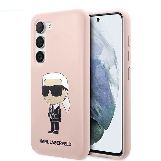 Puzdro pre Samsung Galaxy S23+ S916, Karl Lagerfeld, Silicone Ikonik Karl, Ružové