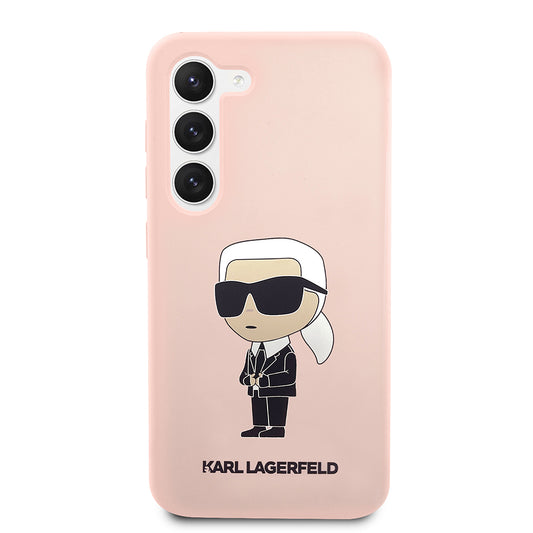 Puzdro pre Samsung Galaxy S23+ S916, Karl Lagerfeld, Silicone Ikonik Karl, Ružové