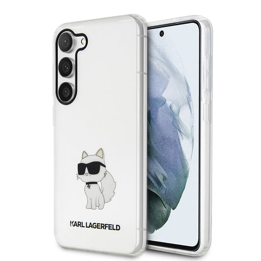 Puzdro pre Samsung Galaxy S23 S911, Karl Lagerfeld, Ikonik Choupette, Transparentné