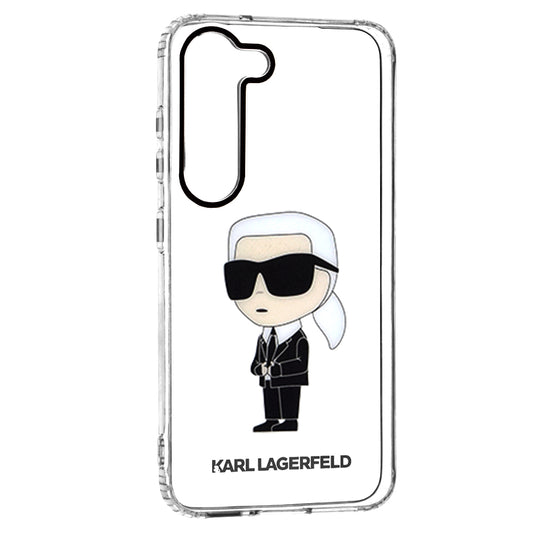 Puzdro pre Samsung Galaxy S23 S911, Karl Lagerfeld, Ikonik Karl, Transparentné