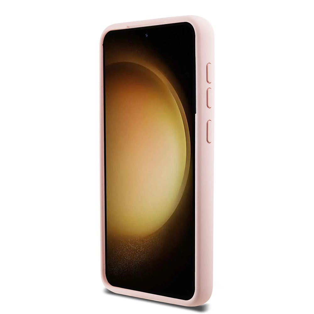 Puzdro pre Samsung Galaxy S23 S911, Karl Lagerfeld, Silicone Choupette Metal, Ružová