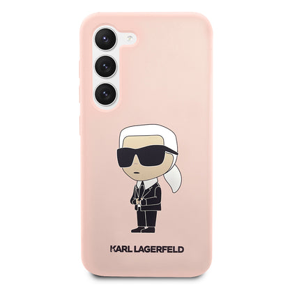 Case for Samsung Galaxy S23 S911, Karl Lagerfeld, Ikonik Karl Silicone, Pink