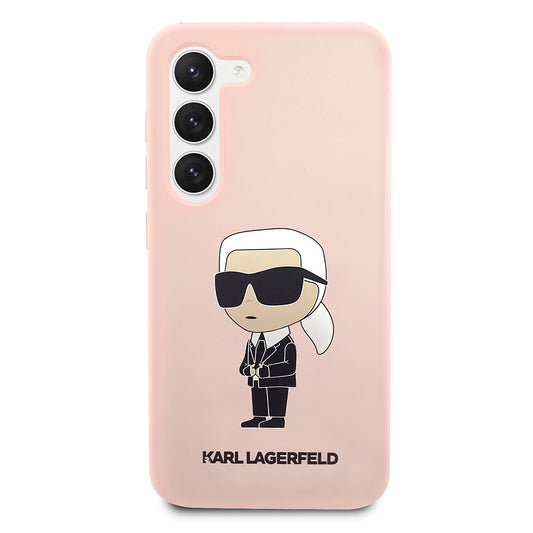 Puzdro pre Samsung Galaxy S23 S911, Karl Lagerfeld, Silicone Ikonik Karl, Ružové
