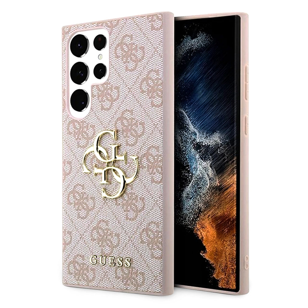 Puzdro pre Samsung Galaxy S23 Ultra S918, Guess, 4G Big Logo, Ružové.