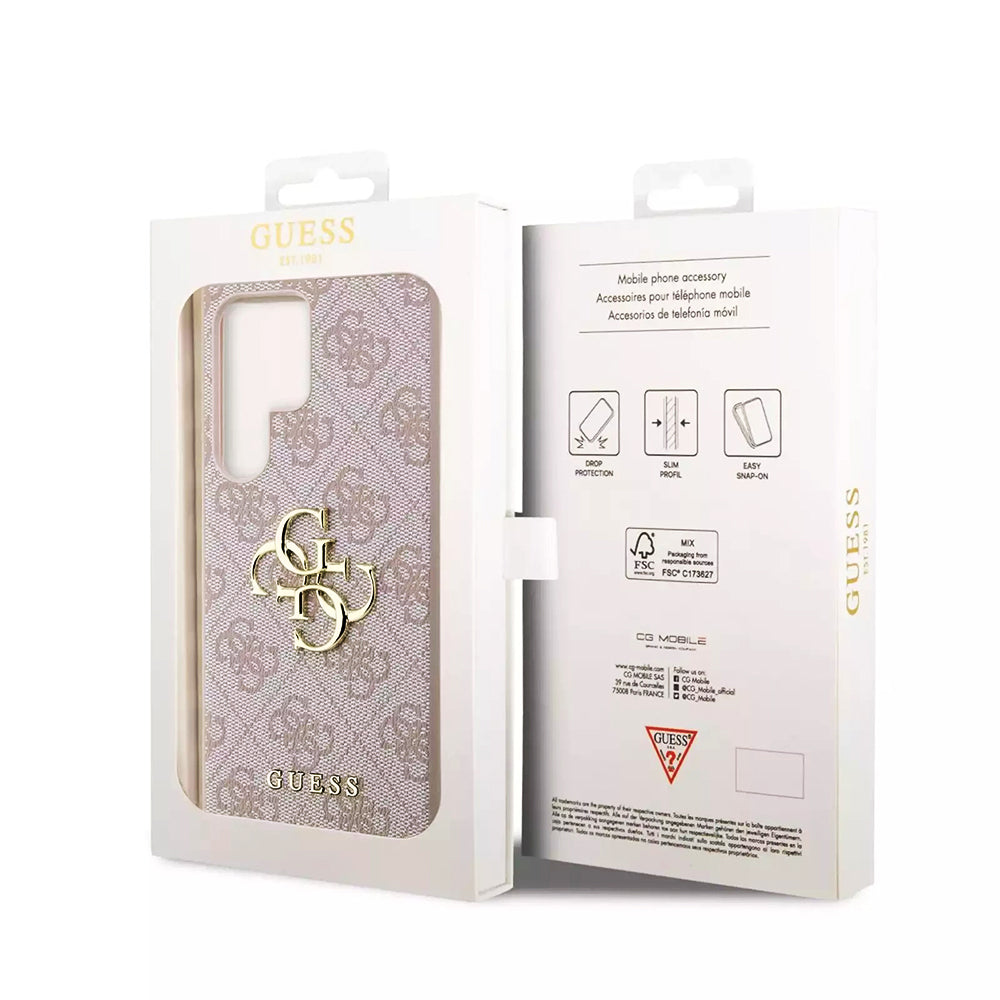 Puzdro pre Samsung Galaxy S23 Ultra S918, Guess, 4G Big Logo, Ružové.