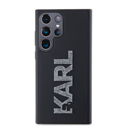 Puzdro pre Samsung Galaxy S23 Ultra S918, Karl Lagerfeld, 3D Rubber Glitter Logo, Čierne