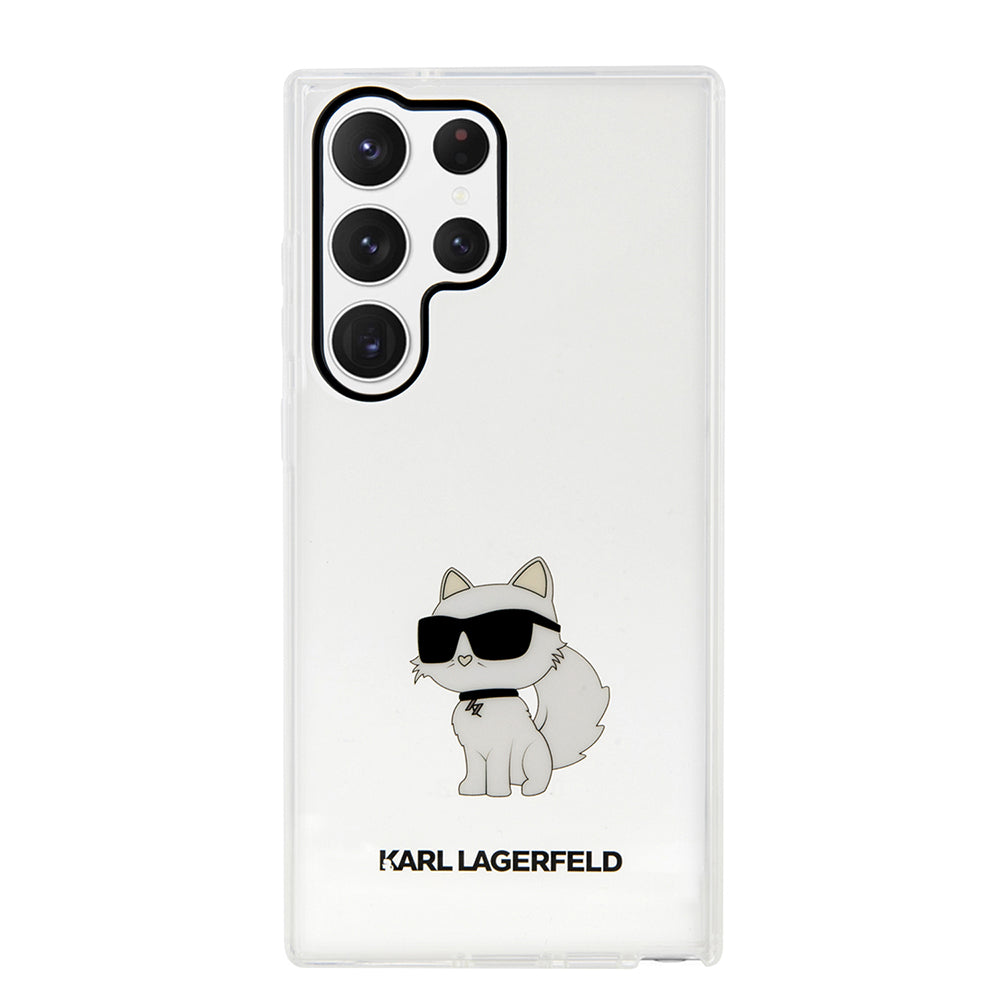 Puzdro pre Samsung Galaxy S23 Ultra S918, Karl Lagerfeld, Ikonik Choupette, Transparentné