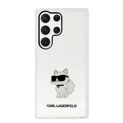 Puzdro pre Samsung Galaxy S23 Ultra S918, Karl Lagerfeld, Ikonik Choupette, Transparentné