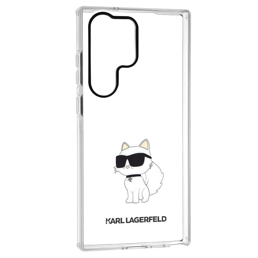 Puzdro pre Samsung Galaxy S23 Ultra S918, Karl Lagerfeld, Ikonik Choupette, Transparentné
